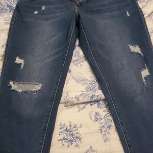 Dear John Dark Washed Distressed Boyfriend Jeans Size 30